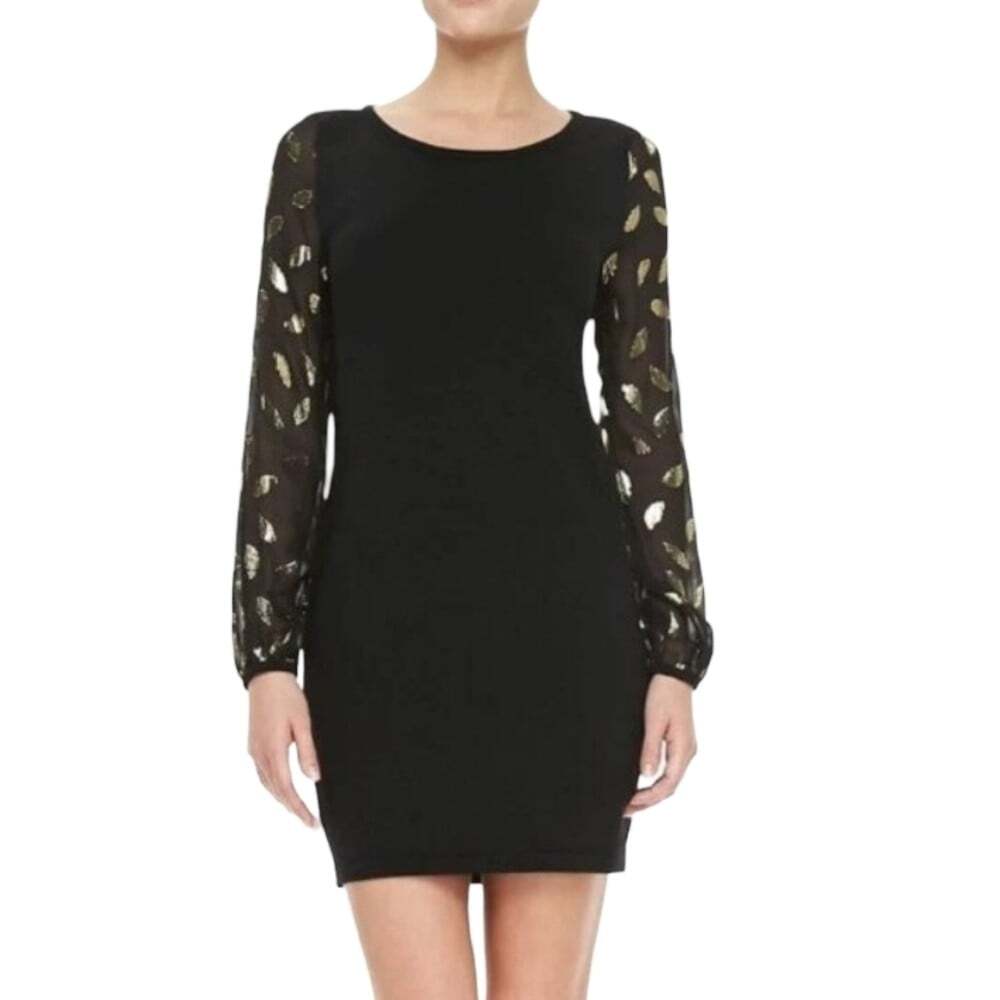 DVF Diane Von Furstenberg Alagna Black Wool Cocktail Dress NYE Size Small
